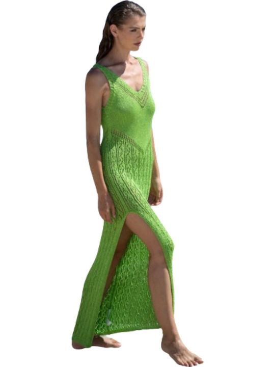 Maxi Dress with Slit Green