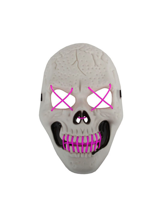 Halloween Mask Skull Model Zola White Purple Lights Plastic 26x17 Cm