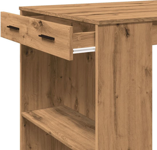 Artisanal Wooden Oak Bar Table 102x70x103.5cm