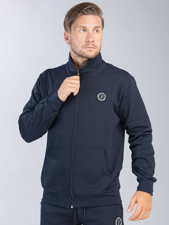 Restart Men's Sweatshirt Jacket with Pockets Blue