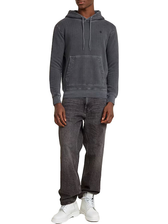 Garment Dyed Sweatshirt with Hood Gray