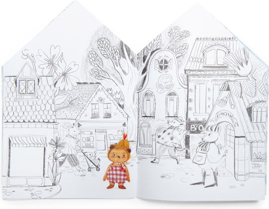 Carte de colorat cu autocolante Les Minouchkas Moulin Roty