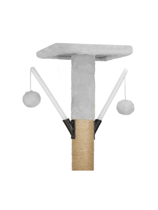 Stâlp pentru zgâriat pisici Copaci pentru pisici Gri 4 niveluri 49x35x136cm