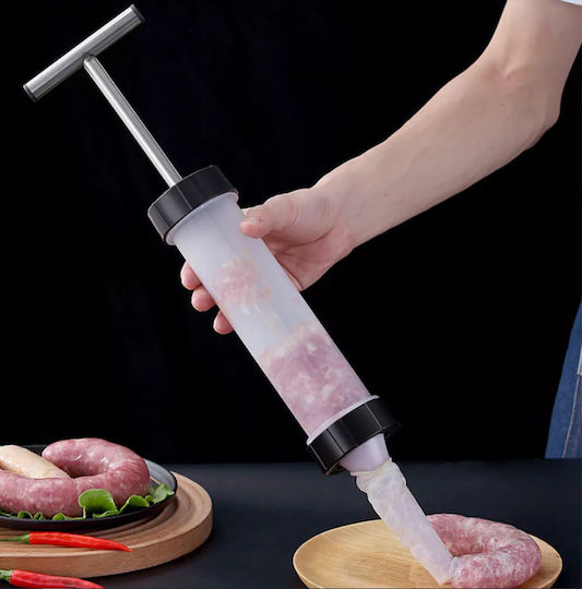 Dispozitiv de Umplere Cârnați în Formă de Seringă Zola 3 Capete Plastic 29x6 Cm Transparent