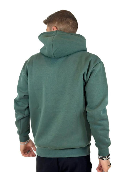 Adon Milano Herren Sweatshirt mit Kapuze und Taschen Grün