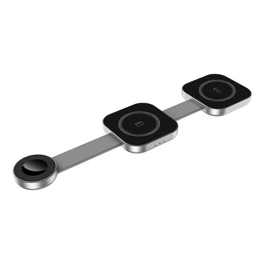 Wiwu Ασύρματος Φορτιστής (Qi Pad) Γκρι (Wi-W031 3 in 1)