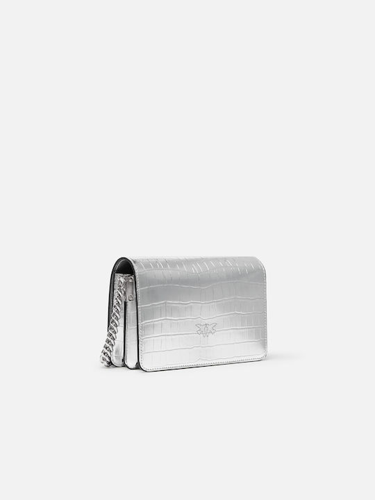 Pinko Leather Women's Bag Shoulder Silver