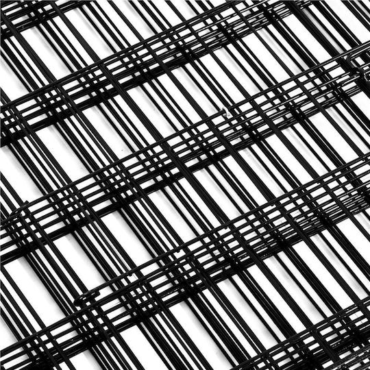 Pet Fence Made Iron Configurable Shape Access Door Xxl 120x120x60cm Black