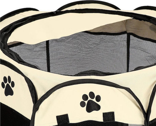 Extensibil Parc pentru Câini Octagon din Material Textil de Culoare Gri 114 x 45cm