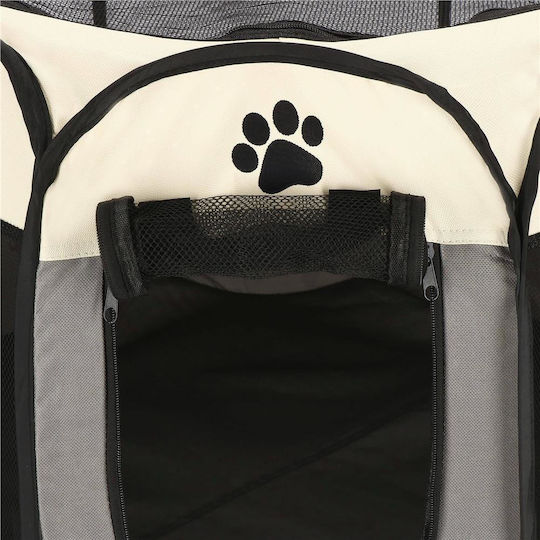 Extensibil Parc pentru Câini Octagon din Material Textil de Culoare Gri 73cm