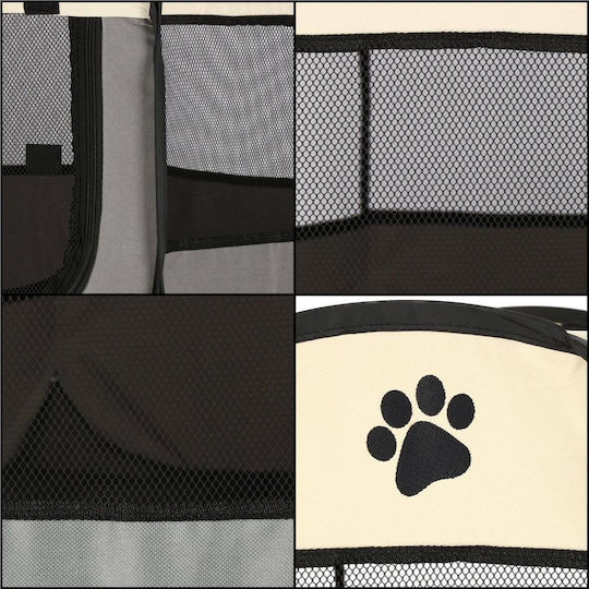 Extensibil Parc pentru Câini Octagon din Material Textil de Culoare Gri 73cm