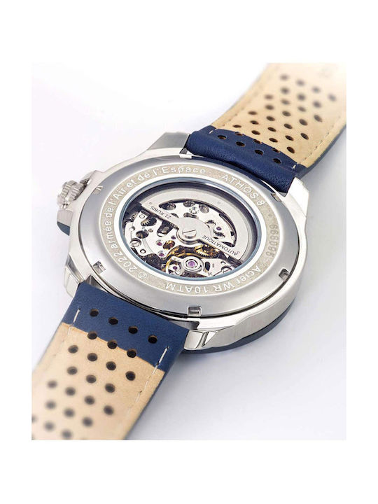 Patrouille De France Athos 8 Watch Automatic with Brown Leather Strap