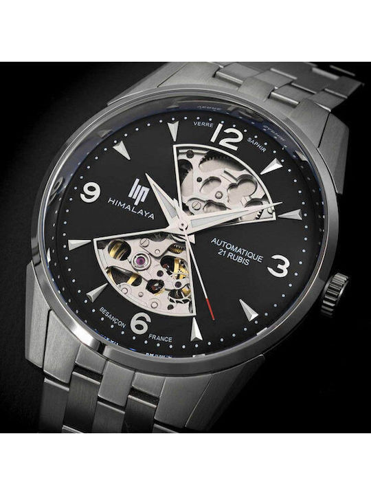 Lip Watches Himalaya Men's Watch Automatic with Silver Metal Bracelet