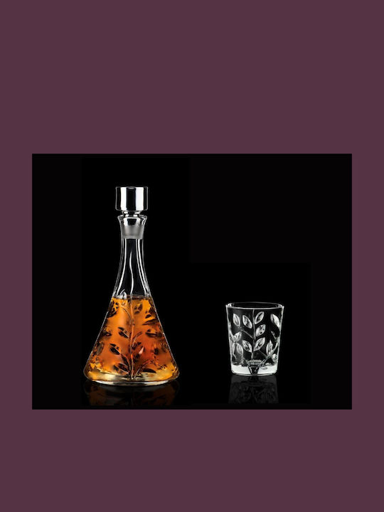 RCR Set Καράφα-Ποτήρια Λικέρ Laurus Crystal Liqueur Decanter with Stopper & Glasses 500ml 7pcs