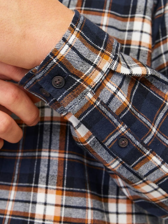 Langärmlig Flanell Hemd Geprüft Orange / Hawaiian Sunset
