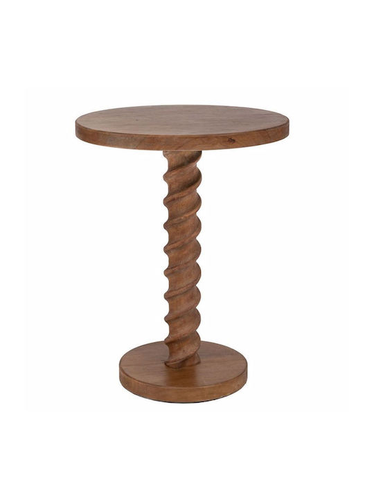 Round Side Table Wooden Coffee L46xW62xH62cm