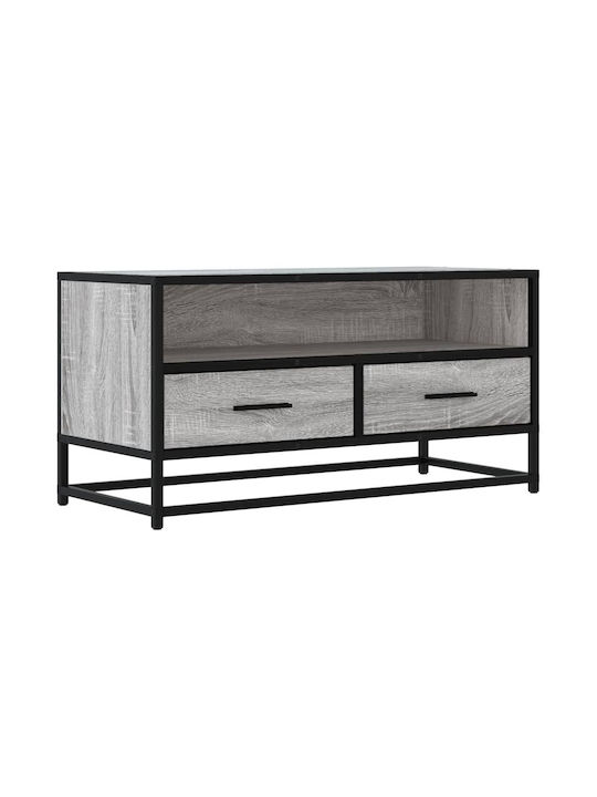 TV-Ständer aus Metall & Holz in Grau Sonoma M80xT34.5xH40cm