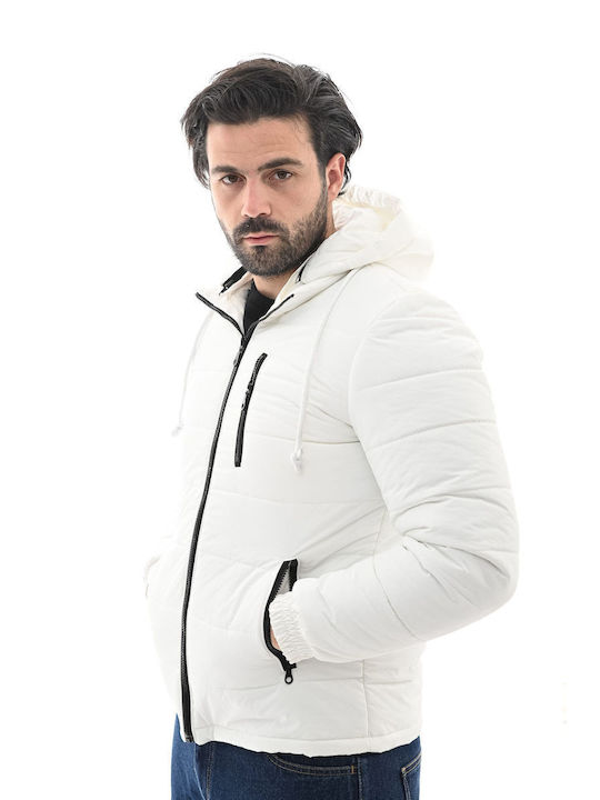 Mezzo Uomo Men's Bomber Jacket White