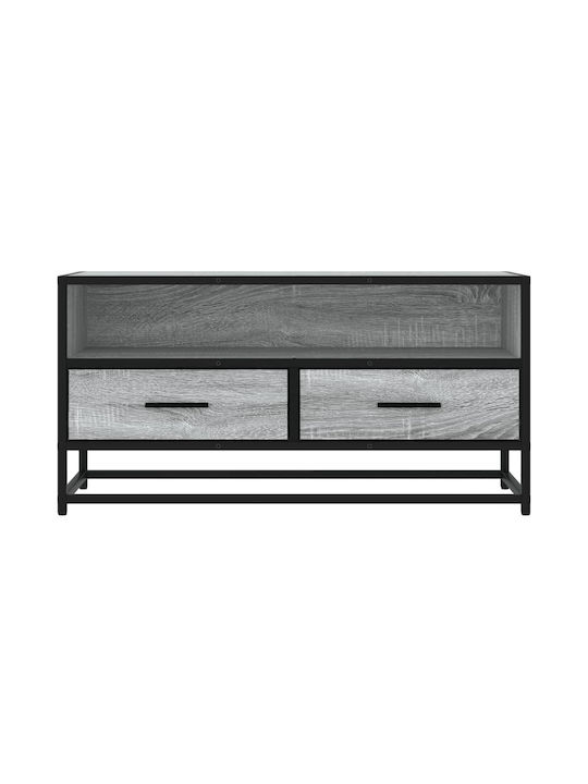 TV-Ständer aus Metall & Holz in Grau Sonoma M80xT34.5xH40cm