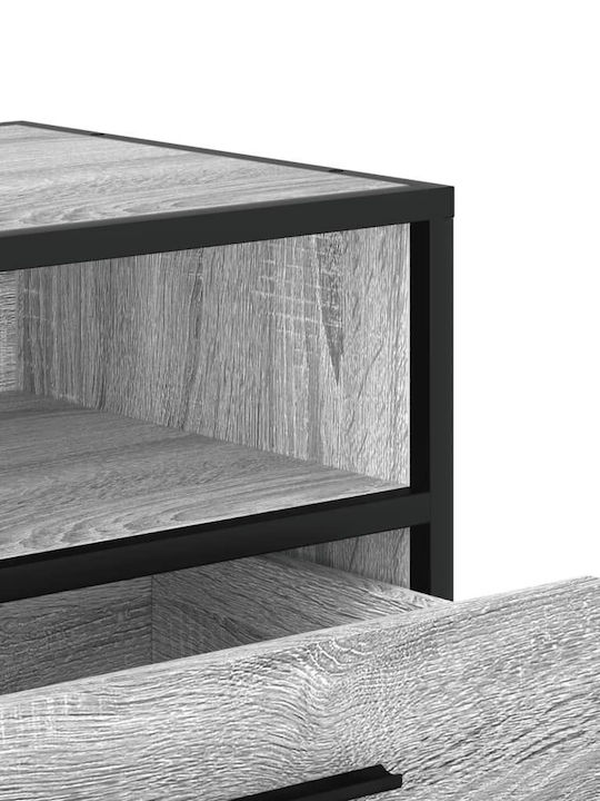 TV-Ständer aus Metall & Holz in Grau Sonoma M80xT34.5xH40cm