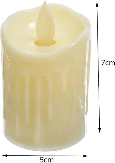 Decorative Led Candle Zola On Off Button Natural Flame Model 7x5 Cm