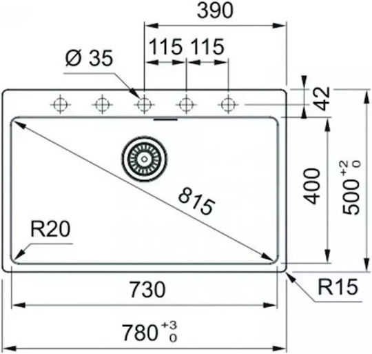 Franke Centro 2.0 CNG 610/210-73 Ένθετος από Συνθετικό Γρανίτη Μ78xΠ50cm Franke Centro 2.0 CNG 610/210-73 Ένθετος από Συνθετικό Γρανίτη Μ78xΠ50cm