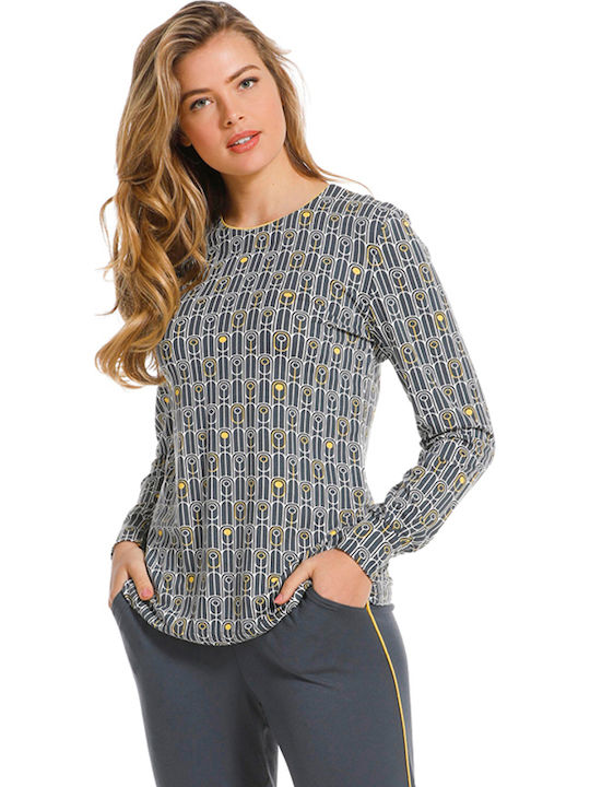 Pastunette Winter Women's Pyjama Set Gray