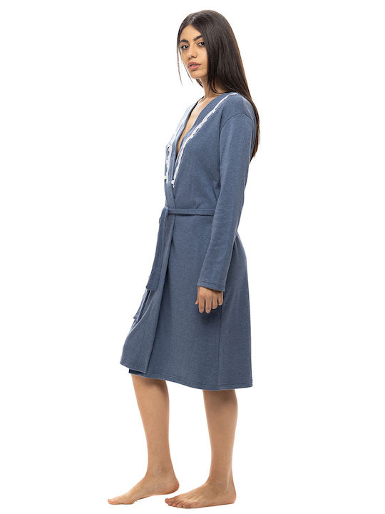 Zaboo Winter Women's Robe Blue Raff