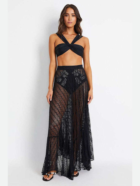 Patbo Hohe Taille Maxi Rock Black