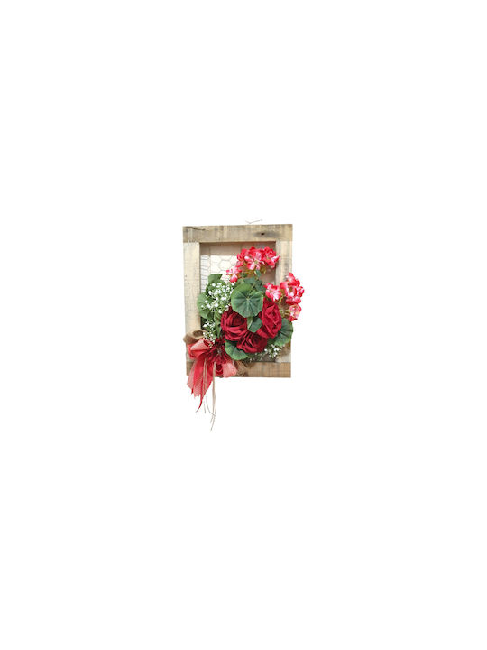 Kranz aus künstlichen Pflanzen Rose Rot 33cm Ambalaz