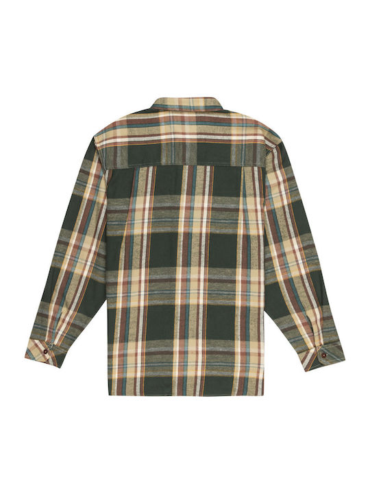 Μακρυμάνικo Overshirt Καρό Μπέζ-πράσινο