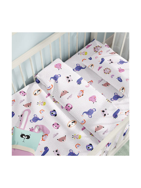 Cokitex Baby Sheets Set Crib Cotton Oasis Pink 125x175cm 3pcs