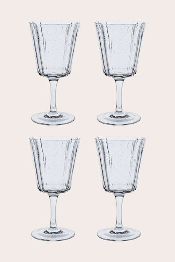 Laura Ashley Set Gläser für Weißwein aus Glas Mit Stiel 270ml 4Stück