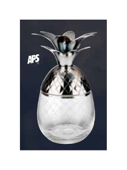 APS Glass Cocktail/Drinking made of Glass in Silver Color 350ml