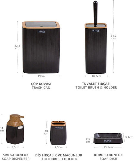 Set Accesorii Baie Plastic Maro
