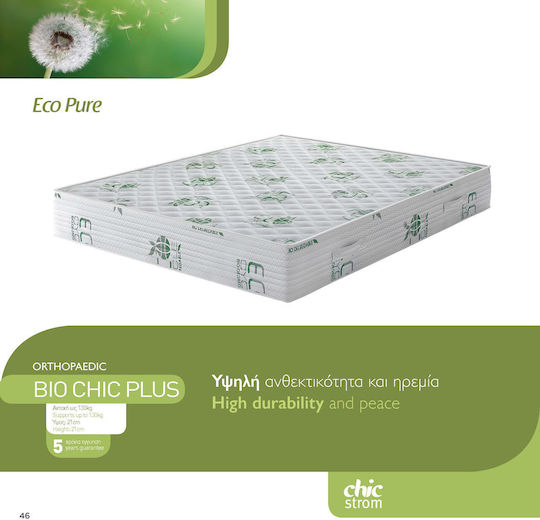 Chic Strom Bio Chic Plus Double Ortopedie Saltea Spumă / Latex 140x190x21cm cu Arcuri
