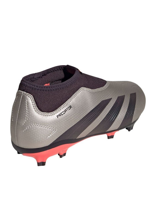 Kids Soccer Cleats Predator League with Turf Without Laces Beige