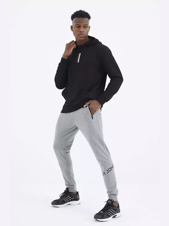 AIR JONES Men's Sweatpants with Rubber Gale Grey Melange