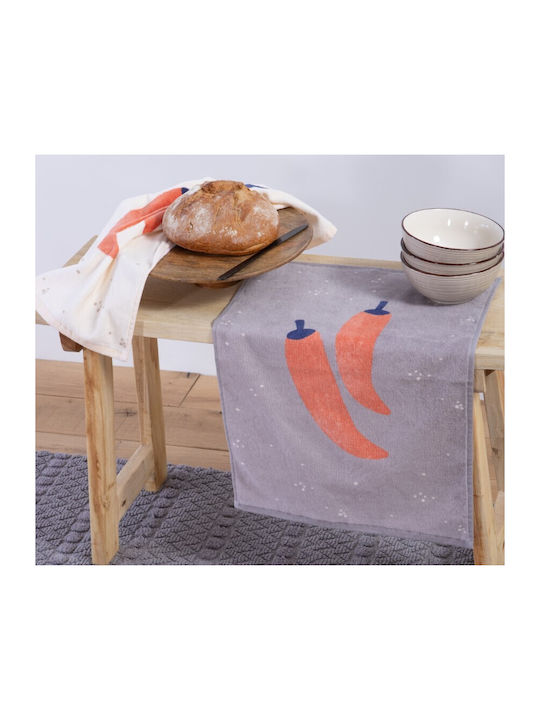 Nef-Nef Homeware Velours Peppers Grey Geschirrtuch aus 100% Baumwolle in Gray Farbe 40x60cm