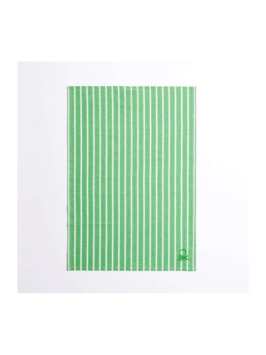 Benetton Kitchen Towel from 100% Cotton in Green Colour 3 Pieces