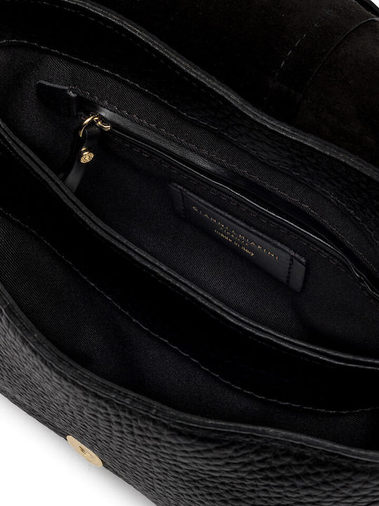 Leather Women's Shoulder and Crossbody Bag Black