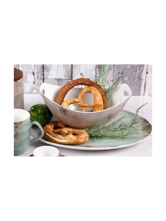 Cryspo Trio Cereal Serving Bowl Round made of Porcelain Green with Diameter 16cm