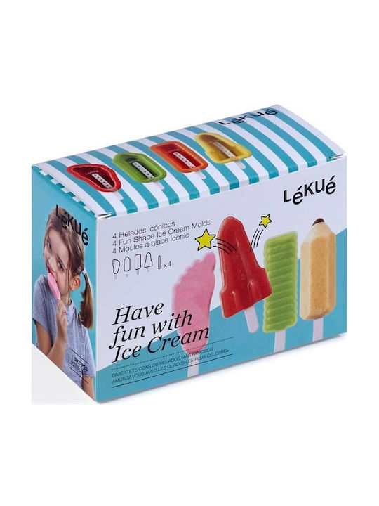 Lekue Formă Tăvi și Tăvi Pentru Copt Înghețată / Ice Lolly Din Silicon 4 Bucăți