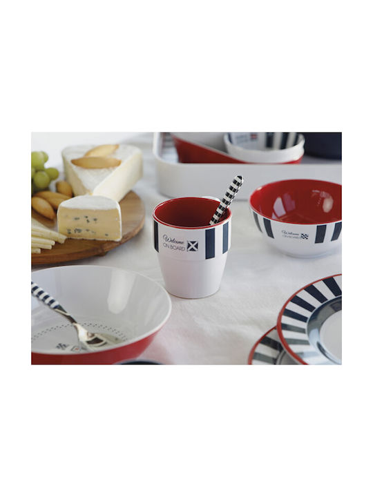 Marine Business Venezia Cereal Serving Bowl Round made of Melamine Red with Diameter 13cm 6pcs