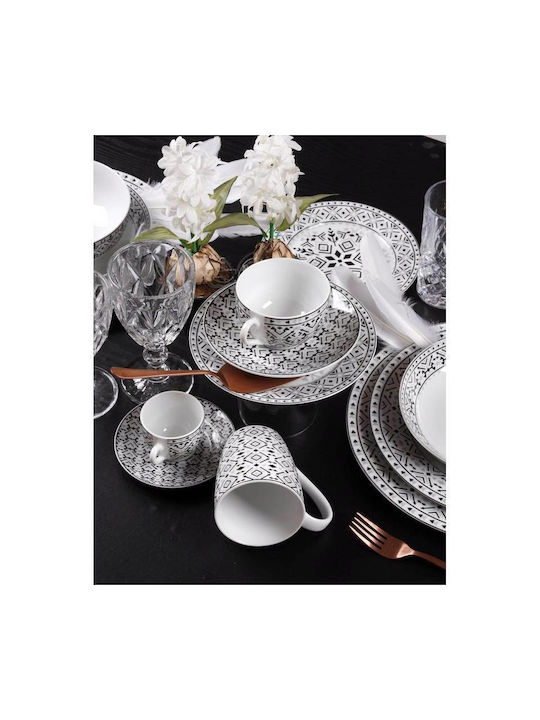 Cryspo Trio Nostro Cereal Serving Bowl Round made of Porcelain White with Diameter 16cm