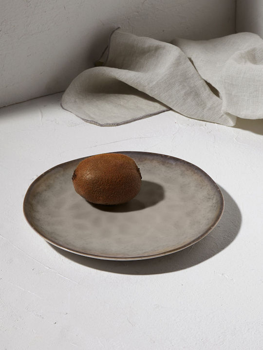 Estia Vignette Stoneware Чиния Плитко Керамика Сив с Диаметър 21см