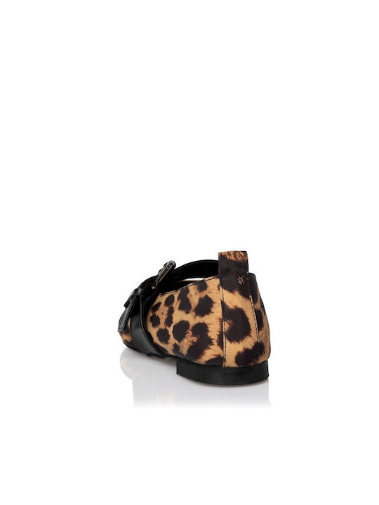 Sante Leather Ballerinas Leopard