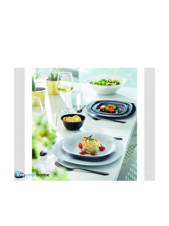 Luminarc Carine Granit Plate Shallow made of Porcelain White with Diameter 22cm