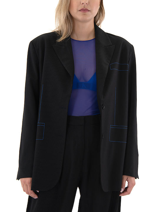 Black n Black Lang Damen Blazer Schwarz