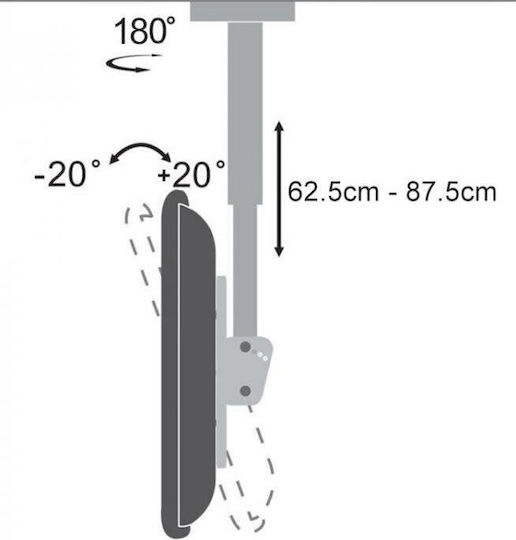 Sbox 107-01-000231 Βάση Τηλεόρασης Οροφής έως 43" και 30kg
